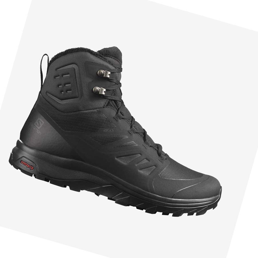 Salomon OUTBLAST THINSULATE™ CLIMASALOMON™ WATERPROOF Téli Csizma Férfi Fekete | HU 2241HAP